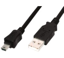 ASSMANN USB 2.0 HighSpeed Cable USB A M (plug)/miniUSB B (5pin) M (plug) 1 8m bl ( AK 300108 018 S AK672M2 ) USB kabelis