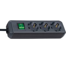 Brennenstuhl ECO-Line 3 fold black 1 5m + switch ( 4007123249336 1152300015 1152300015 4007123249336 ) elektrības pagarinātājs