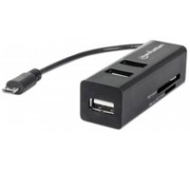 Manhattan imPORT USB OTG card reader with 3 ports USB hub ( 406239 406239 406239 ) karšu lasītājs