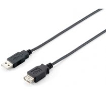 Equip USB 2.0 extension cord cable AM-AF 3m black double shielding ( EQ 128851 ) USB kabelis
