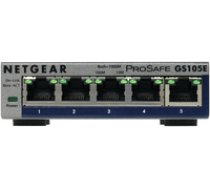 Netgear ProSafe Plus 5-Port Gigabit Desktop Switch Metal (GS105E v2) ( GS105E 200PES ) komutators