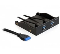 DELOCK Front Panel 3 5 2x USB 3.0 black ( DE 61896 ) aksesuārs datorkorpusiem