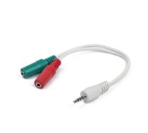 Gembird Adapter Stereo Mini Jack (M) 4-pin - 2x Mini Jack (F)  20cm  white ( CCA 417W CCA 417W CCA 417W ) kabelis video  audio