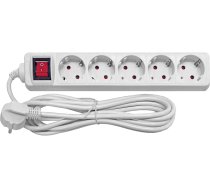 Besk pagarinātājs 5-vietīgs 3m a/z un slēdzi pievadvads 3Gx1.0mm ( 4750959023860 ) elektrības pagarinātājs