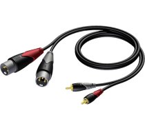 Kabel Procab XLR x2 - RCA (Cinch) x2 1.5m czarny (CLA701/1.5) CLA701/1.5 (5414795030053) ( JOINEDIT25325703 ) kabelis video  audio