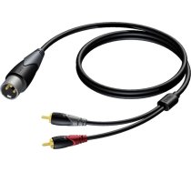 Procab XLR - RCA (Cinch) cable x2 1.5m black (CLA703/1.5) ( 5414795030060 CLA703/1.5 ) kabelis video  audio