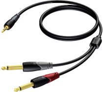 Kabel Procab Jack 3.5mm - Jack 6.3mm x2 3m czarny (CLA713/3) CLA713/3 (5414795018518) ( JOINEDIT25325717 ) kabelis video  audio