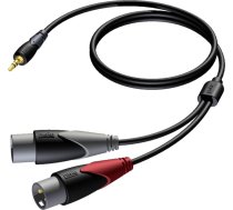 Kabel Procab Jack 3.5mm - XLR x2 1.5m czarny (CLA712/1.5) CLA712/1.5 (5414795018488) ( JOINEDIT25325714 ) kabelis video  audio