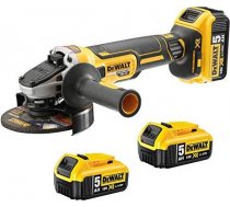 DeWALT cordless angle grinder DCG405P3 18Volt (black / yellow 3x Li-ion battery 5.0Ah) ( DCG405P3 QW ) Slīpmašīna