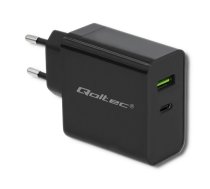 Qoltec 51717 Charger 42W 5-20V 2.25-3A USB type C PD USB Black ( 51717 ) iekārtas lādētājs