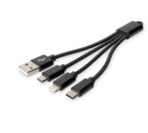 DIGITUS 3-in-1 Cable USB-A + Lightning + Micro USB + USB-C ( DB 300160 002 S DB 300160 002 S DB 300160 002 S ) kabelis  vads