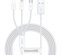 Baseus USB-A USB Cable - USB-C  microUSB  Lightning 1.5 m White (CAMLTYS-02) ( 6953156205536 6953156205536 CAMLTYS 02 ) USB kabelis