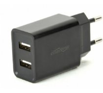 Gembird 2-port universal USB charger EG-U2C2A-03-BK Black ( EG U2C2A 03 BK EG U2C2A 03 BK EG U2C2A 03 BK ) iekārtas lādētājs