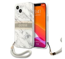 Guess GUHCP13SKMABGR Marble Strap Back Case Aizmugurējais Aizsargapvalks priekš Apple iPhone 13 Mini Pelēks ( GUHCP13SKMABGR GUHCP13SKMABGR ) maciņš  apvalks mobilajam telefonam