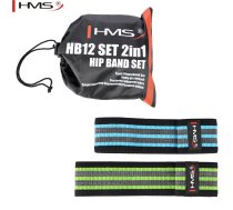 HMS HB12 2in1 sets no Hip Band Gumijas priekš sēžas un apakšējo muskuļu grupu attīstīšanai (78  86 cm) ( 17 33 110 17 33 110 17 33 110 ) Sporta aksesuāri