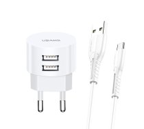 Charger t20 2XUSB 2 1A USB-C Kable Round 6958444981024 ( USA000462 66166-uniw XTXLOGT18TC05 ) iekārtas lādētājs
