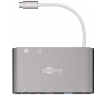 goobay 62113 interface hub USB 3.2 Gen 1 (3.1 Gen 1) Type-C 5000 Mbit/s Silver  Card reader 62113 (4040849621130) ( JOINEDIT26054177 ) aksesuārs datorkorpusiem