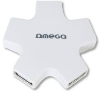 Omega USB 2.0 hub 4 portu  balts (OUH24SW) 5907595428583 42858 (5907595428583) ( JOINEDIT26082133 ) datortehnikas aksesuārs
