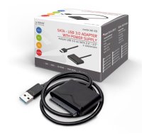 SAVIO AK-39  USB 3.0 - SATA III adapter for 3.5"/2 5" drives with power supply Black ( AK 39 AK 39 ) adapteris