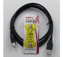 Kabel USB Logo USB-A - USB-B 1.8 m Czarny (30260) 30260 (8590274302600) ( JOINEDIT26073092 ) USB kabelis