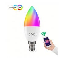 Nous P4 Spuldze LED E14  230V  4 5W  380lm  2700K - 6500K  RGB  SMART Wi-Fi  vadama caur aplikaciju  TUYA / Smart Life ( 5907772033173 NOUS P4 )