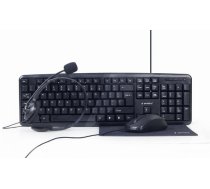 Gembird KBS-UO4-01 4in1 office set keyboard mouse headphones mouse pad US layout ( KBS UO4 01 ) klaviatūra