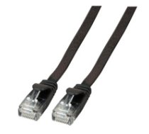 EFB RJ45 Flachpatchkabel U/UTP Cat.6A PVC 2m schwarz ( K8107SW.2 ) tīkla kabelis