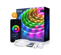 NOUS LED lentes komplekts ar Wi-Fi kontrolieri un barosanas bloku  RGB  5m  24W  TUYA / Smart Life  ( 5907772033739 NOUS F1 ) Ziemassvētku lampiņas