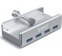 ALLNET ALL-USB3-HUB-4-CLIP interface hub USB 3.2 Gen 1 (3.1 Gen 1) Type-A 5000 Mbit/s Silver ( MH4PU SV BP MH4PU SV BP ) USB centrmezgli