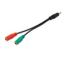 Equip Audiokabel 3.5mm 1x/2x St/Bu 0.15m Y-Kabel ( 147943 ) kabelis video audio