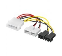 Goobay 93632 Power cable/adapter for PC fans; 5.25 inch male to fan 2x 12 V/2x 5 V 0.15 m ( 4040849936326 ) kabelis datoram