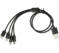 Universal 4 in 1 charging cable I-BOX USB IKUM4W1 ( IKUM4W1CLR ) USB kabelis