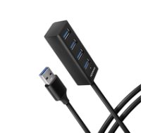 Axagon HUE-M1AL interface hub USB 3.2 Gen 1 (3.1 Gen 1) Type-A 5000 Mbit/s Black ( HUE M1AL ) dock stacijas HDD adapteri
