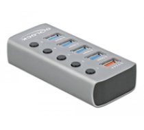 DeLOCK USB 3.2 Gen1 Hub + 4Po + 1SLK + ST + BE - 63262 ( 63262 63262 63262 ) aksesuārs portatīvajiem datoriem