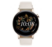 Huawei Watch GT 3 - Elegant Edition - 42 mm - Gold  Edelstahl - intelligente Uhr mit Riemen - Leder - white - Handgelenkgröße: 130-190 mm - ( 55027150 55027150 55027150 ) Viedais pulkstenis  smartwatch