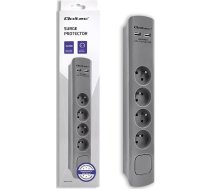 Surge protector 4 sockets  2xUSB  1.8m Grey ( 50281 50281 ) elektrības pagarinātājs