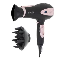 Adler Hair Dryer AD 2248b ION 2200 W Number of temperature settings 3 Ionic function Diffuser nozzle Black/Pink ( AD 2248b 5903887801706 AD 2248 black AD2248b Z057718 ) Matu fēns