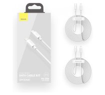 Baseus Simple Wisdom Data Cable Kit USB-C to Lightning PD 20W (2PCSSet) 1.5m White ( 6953156230323 TZCATLZJ 02 101297 ) USB kabelis