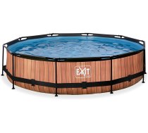 Exit Exit Toys Wood Pool  Frame Pool O 360x76cm  swimming pool (brown  with filter pump) ( 8719874703420 30.12.12.10 8719874703420 ) Baseins