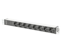 Digitus aluminum outlet strip with pre-fuse  8 safety outlets  2 m supply IEC C14 plug ( DN 95410 DN 95410 DN 95410 ) elektrības pagarinātājs