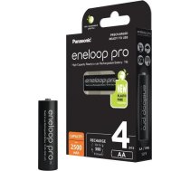 Panasonic Rechargeable Batteries ENELOOP Pro BK-3HCDE/4BE AA  2500 mAh  4 pc(s) ( BK 3HCDE/4BE 214424 52333199 5410853064152 BK 3HCDE/4BE BK 3HCDE/4CP BK 3HCDE 4BE N ) Baterija