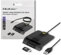 Qoltec 50634 Intelligent Smart ID chip card reader SCR-0634 USB Type C ( Q 50634 ) karšu lasītājs