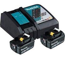 Makita Power Source Kit Li 18.0V 5Ah  set (black  2x battery BL1850B  1x charger DC18RC) ( 197570 9 197570 9 )