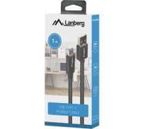 Lanberg USB-C(M)-USB-A(M) 2.0 CABLE 1M BLACK BOX QC 3.0 ( CA USBO 15CU 0010 BK ) USB kabelis