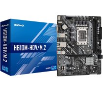 ASRock H610M-HDV/M.2 - motherboard - micro ATX - LGA1700 Socket - H610 ( 90 MXBH60 A0UAYZ 4710483936517 H610M-HDV/M.2 ) pamatplate mātesplate