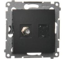 Simon Simon54 Gniazdo antenowe typu "F" + komputerowe RJ45 DASFRJ45.01/49 czarny mat ( DASFRJ45.01/49 DASFRJ45.01/49-SIMON54 )