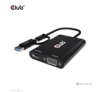 CLUB3D USB Gen1 Type-C/-A to Dual HDMI (4K/30Hz) / VGA (1080/60Hz) ( CSV 1611 CSV 1611 CSV 1611 ) adapteris