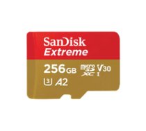 SANDISK Extreme 256GB microSDXC + 1 year RescuePRO Deluxe up to 190MB/s  130MB/s Read/Write speeds A2 C10 V30 UHS-I U3 ( SDSQXAV 256G GN6GN SDSQXAV 256G GN6GN SDSQXAV 256G GN6GN ) atmiņas karte