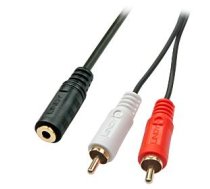 Lindy Audiokabel Stereo 3.5mm/2xRCA F/M 0.25m ( 35677 ) kabelis video audio