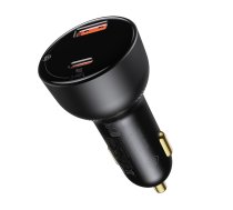 Baseus Superme Car charger  USB  USB-C  100W + USB-C cable (black) ( 6953156206724 TZCCZX 01 6953156206724 BSU2838BLK TZCCZX 01 ) iekārtas lādētājs